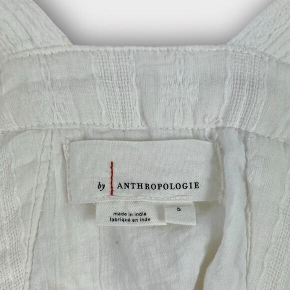 Anthropologie White Cotton Button Front Tank Size Small - Picture 3 of 6